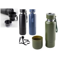 Kişisel Demleme Hazneli Paslanmaz Çelik Termos – 500 ml Mat Gövdeli Set